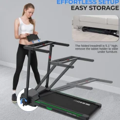 Folding Treadmill for Weight Loss, 2.5 HP Motor, Shock Absorption, White LED<SereneLife Hot