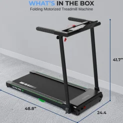 Folding Treadmill for Weight Loss, 2.5 HP Motor, Shock Absorption, White LED<SereneLife Hot