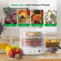 Food Dehydrator for Efficient Preservation, 5 Trays, High-Heat Circulation<NutriChef Clearance