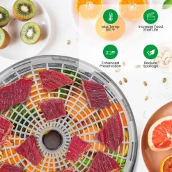 Food Dehydrator for Efficient Preservation, 5 Trays, High-Heat Circulation<NutriChef Clearance