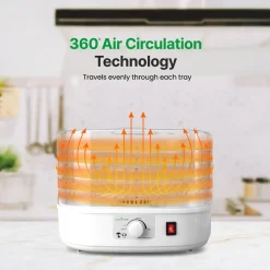 Food Dehydrator for Efficient Preservation, 5 Trays, High-Heat Circulation<NutriChef Clearance