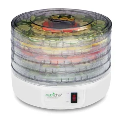 Food Dehydrator Machine, Even Dehydration, 5 Easy-Clean Trays, White<NutriChef Best