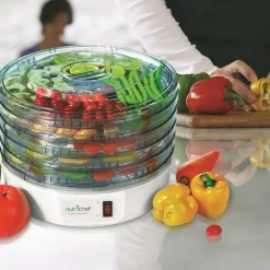 Food Dehydrator Machine, Even Dehydration, 5 Easy-Clean Trays, White<NutriChef Best