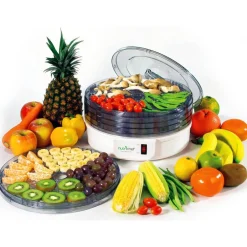 Food Dehydrator Machine, Even Dehydration, 5 Easy-Clean Trays, White<NutriChef Best