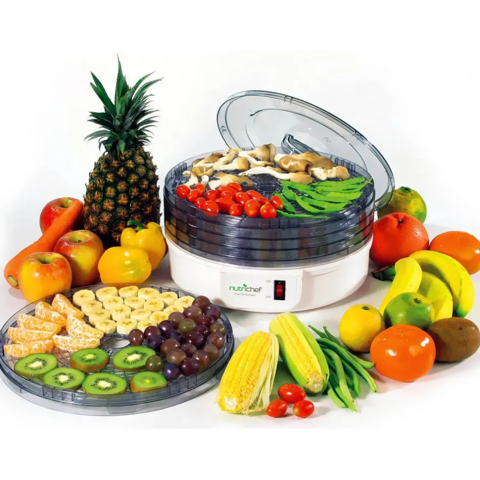 Food Dehydrator Machine, Even Dehydration, 5 Easy-Clean Trays, White<NutriChef Best