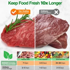 Food Vacuum Sealer - Extends Shelf Life, High Suction, LED Touch Controls<NutriChef Online