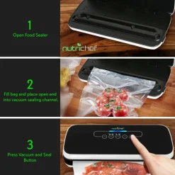 Food Vacuum Sealer - Extends Shelf Life, High Suction, LED Touch Controls<NutriChef Online