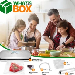 Food Vacuum Sealer - Extend Shelf Life, High Suction, Silver<NutriChef Clearance