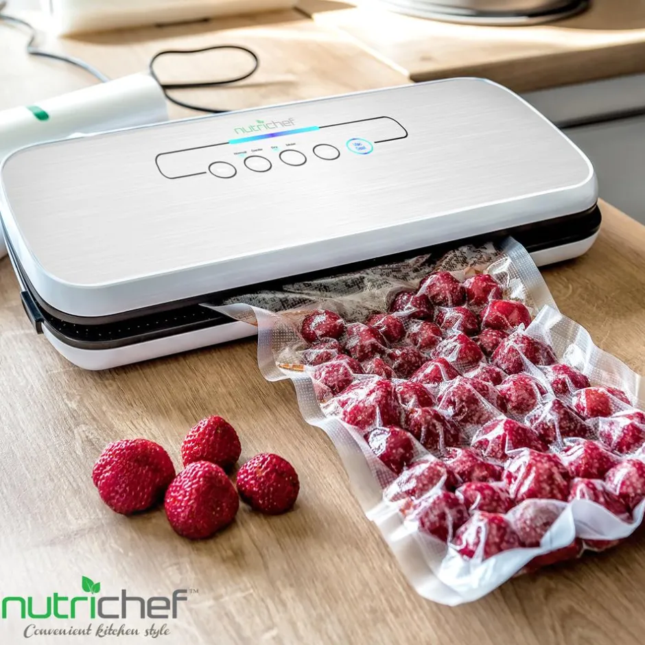 Food Vacuum Sealer - Extend Shelf Life, High Suction, Silver<NutriChef Clearance