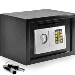 Front Load Safe Box Secure Storage Steel Construction 13.8"x9.8"x9.8"<SereneLife Outlet