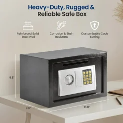 Front Load Safe Box Secure Storage Steel Construction 13.8