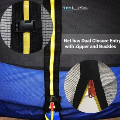 12FT Outdoor Trampoline - Safe Jumping, Reinforced Mat, Blue<SereneLife New