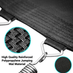 12FT Outdoor Trampoline - Safe Jumping, Reinforced Mat, Blue<SereneLife New