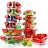 Glass Food Storage Set 24pc Airtight Leak-Proof Borosilicate Red<NutriChef Outlet