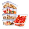 Glass Food Storage Set 10-Piece Leak-Proof Borosilicate Blue Lids<NutriChef Sale