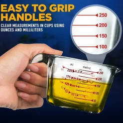 Glass Measuring Cup 250ml - Precise Pouring, Borosilicate, Clear<NutriChef New