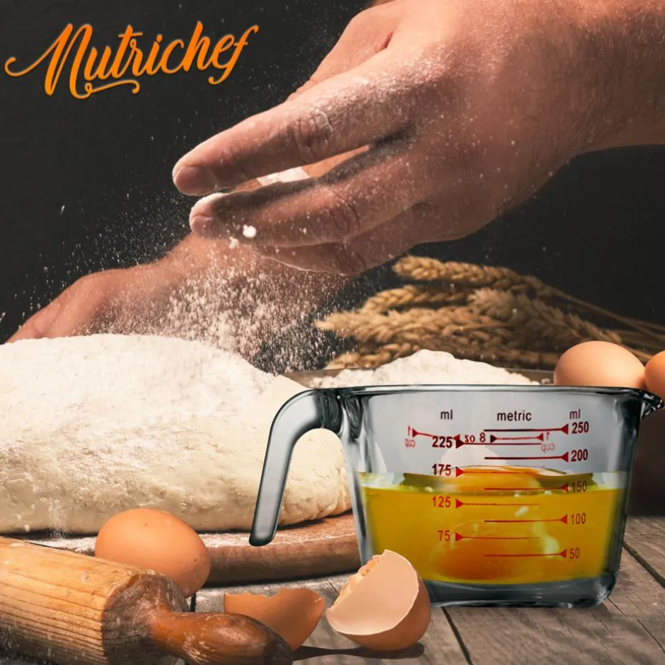 Glass Measuring Cup 250ml - Precise Pouring, Borosilicate, Clear<NutriChef New