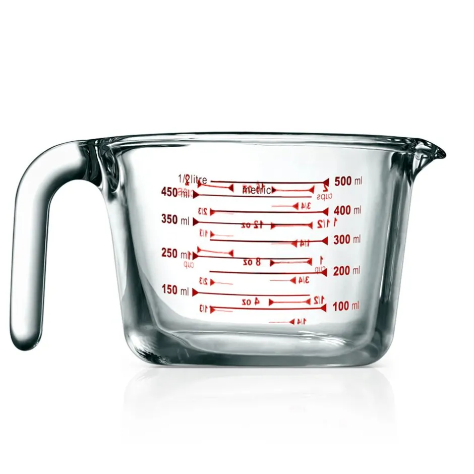 Glass Measuring Cup 500ml Precise Pouring Borosilicate Glass<NutriChef Online