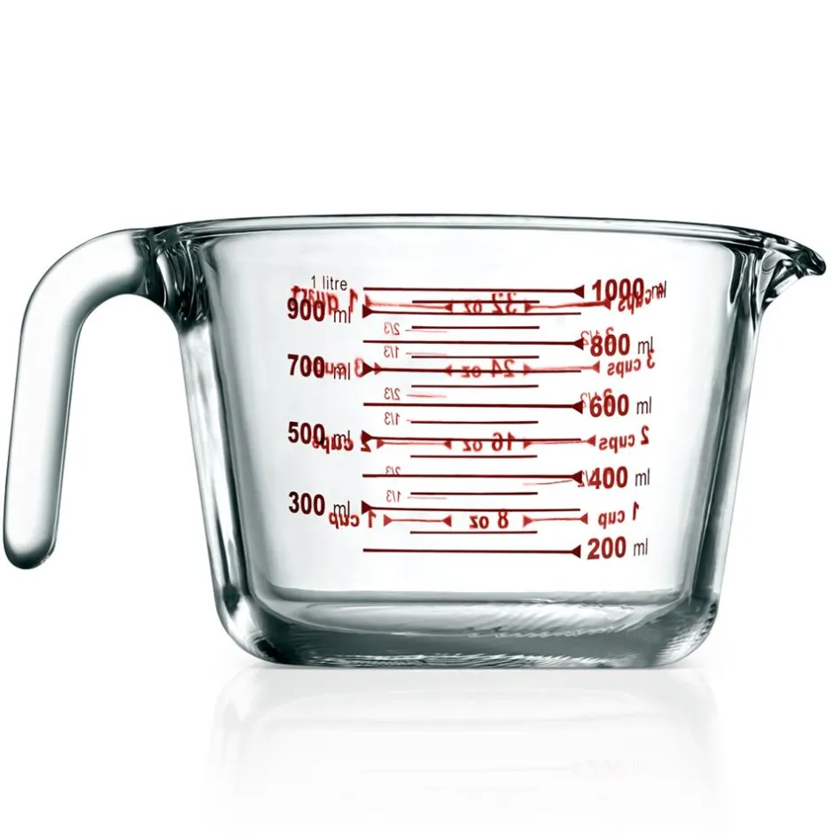 Glass Measuring Cup 1000ml Precise Pouring Borosilicate Heat-Resistant<NutriChef