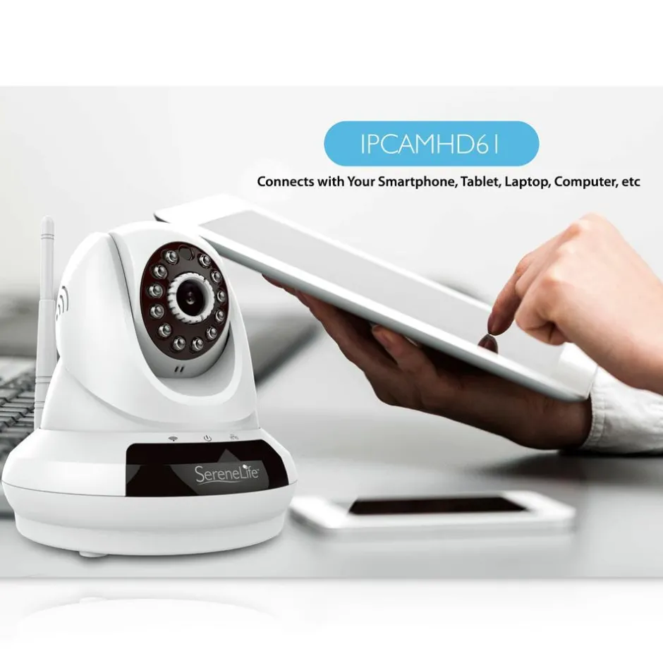 HD Wireless IP Camera, Remote Monitoring, 720p Video, Night Vision<SereneLife Hot