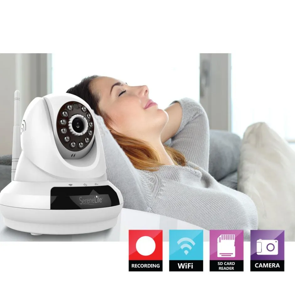 HD Wireless IP Camera, Remote Monitoring, 720p Video, Night Vision<SereneLife Hot