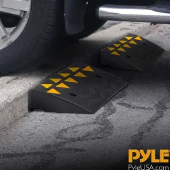 Heavy-Duty Curbside Ramp Set, 55,000 lbs Capacity, Yellow Reflective<Pyle Hot