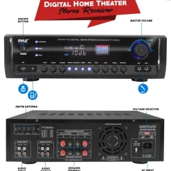 Home Audio Amplifier System 300W 4-Channel USB/AUX/MP3 Receiver<Pyle Discount