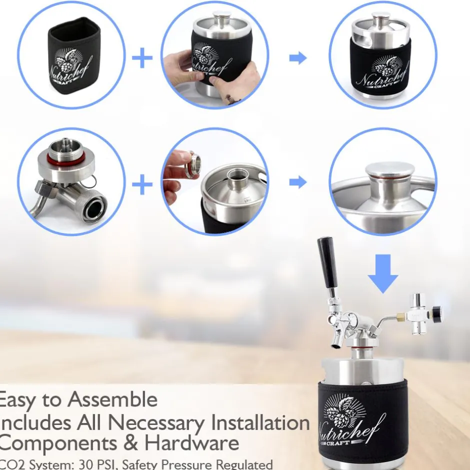 Homebrew Mini Keg System, 64 Oz.<NutriChef Outlet