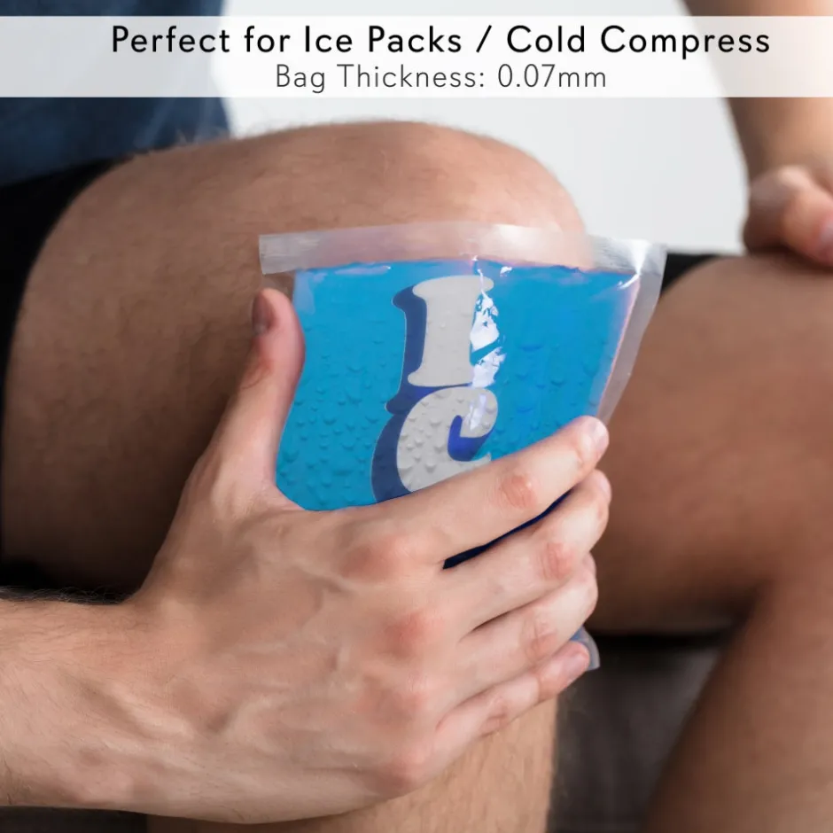 Ice Bag Cooler Pouches - Reusable Ziplock Seal, Holds 9lbs, 20 Pack<NutriChef Clearance