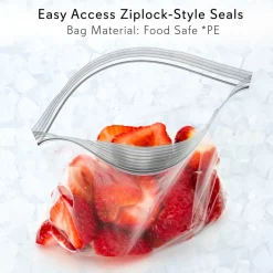 Ice Bag Cooler Pouches - Reusable Ziplock Seal, Holds 9lbs, 20 Pack<NutriChef Clearance