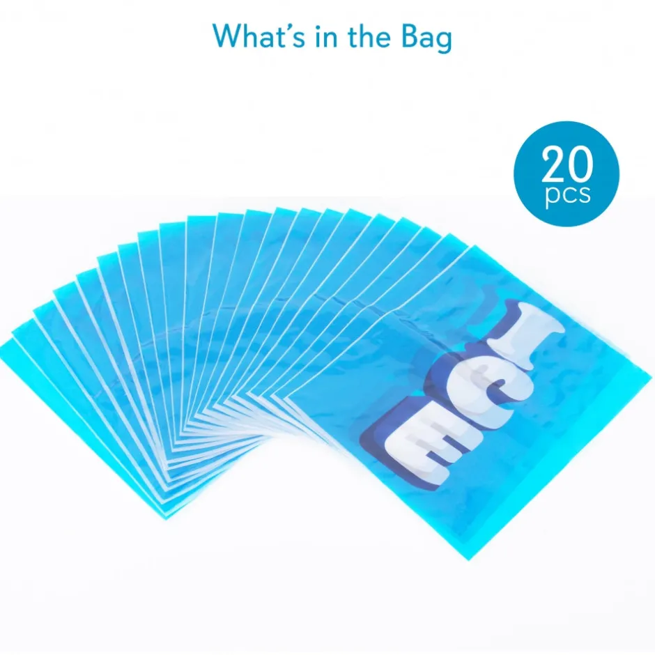 Ice Bag Cooler Pouches - Reusable Ziplock Seal, Holds 9lbs, 20 Pack<NutriChef Clearance