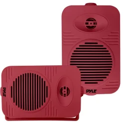 Indoor Outdoor Speakers 300W Waterproof 4" 2-Way System Red<Pyle Sale