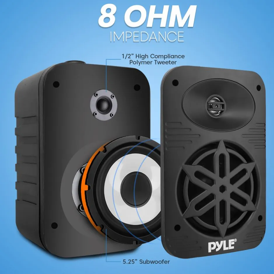 Indoor Outdoor Speakers 500W Waterproof 5.25" Polymer Tweeter<Pyle Discount