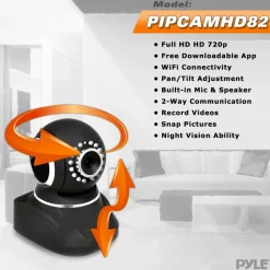 Indoor Wireless IP Camera - HD 1080p, Motion Detection, Night Vision<Pyle Online