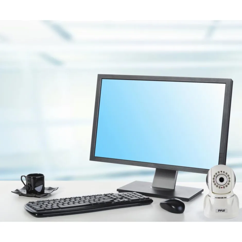 Indoor Wireless IP Camera - Remote Monitoring, HD 1080p, Night Vision, White<Pyle Outlet
