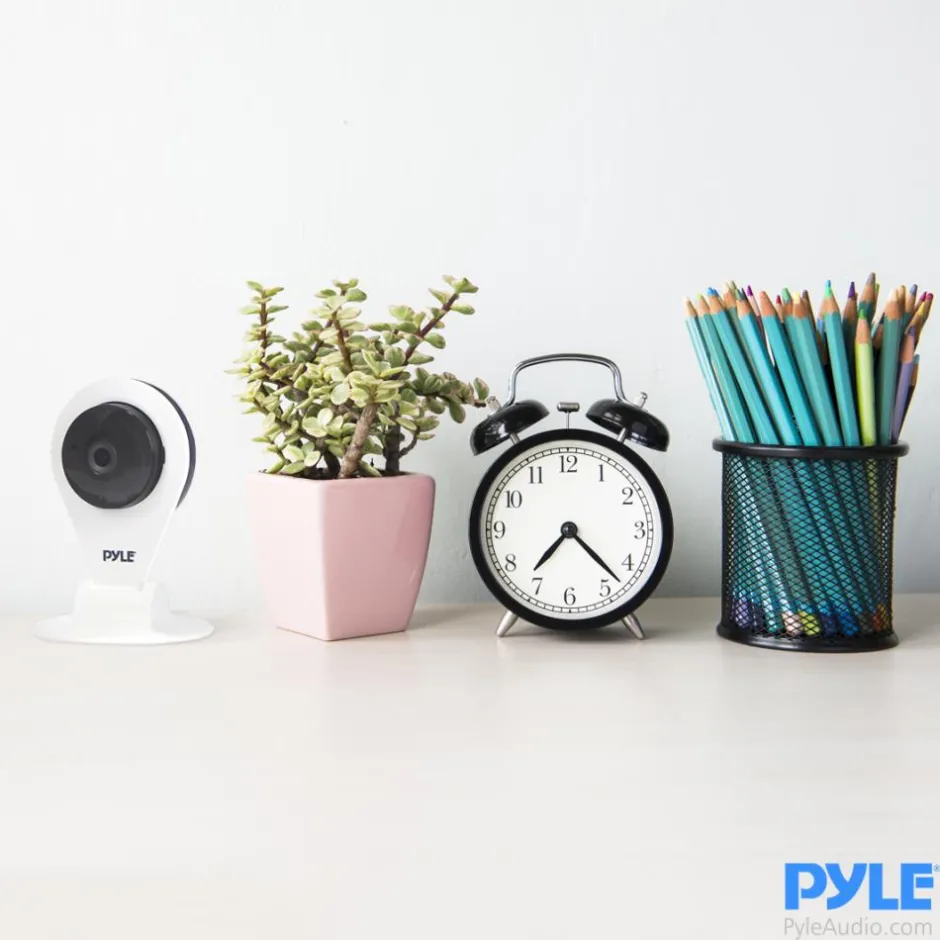 Indoor Wireless Security Camera - HD720p, Night Vision, Motion Detect, White<Pyle Clearance