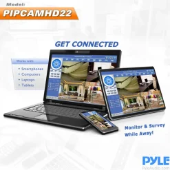 Indoor Wireless Security Camera - HD720p, Night Vision, Motion Detect, White<Pyle Clearance