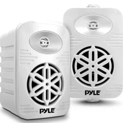 Indoor/Outdoor Speakers 300W Waterproof 4" 2-Way Polymer Tweeter White<Pyle