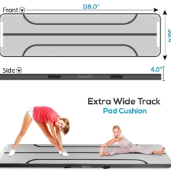 Inflatable Gymnastics Mat - Full Support - Durable PVC - 9.8 ft<SereneLife Hot