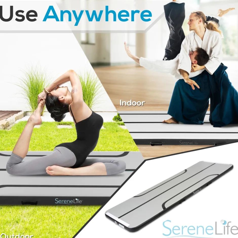 Inflatable Gymnastics Mat - Full Support - Durable PVC - 9.8 ft<SereneLife Hot