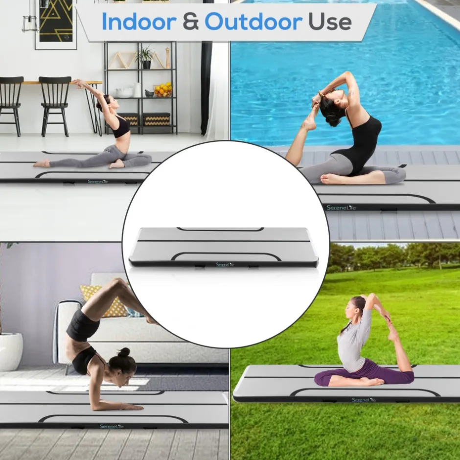 Inflatable Gymnastics Mat - Full Support - Durable PVC - 9.8 ft<SereneLife Hot
