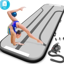 Inflatable Gymnastics Mat 13FT - Bouncy, Waterproof, 4in Thick, Blue<SereneLife Best