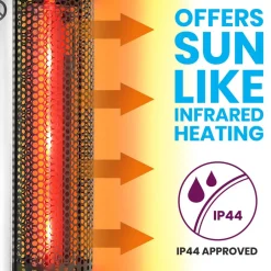 Infrared Patio Heater, Efficient Carbon Fiber, Aluminum Frame, Indoor/Outdoor<SereneLife New