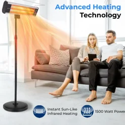 Infrared Patio Heater 1500W Efficient Carbon Fiber Remote Control<SereneLife Best