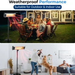 Infrared Patio Heater 1500W Efficient Carbon Fiber Remote Control<SereneLife Best