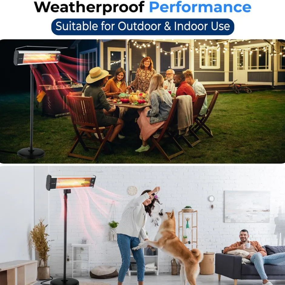 Infrared Patio Heater 1500W Efficient Carbon Fiber Remote Control<SereneLife Best