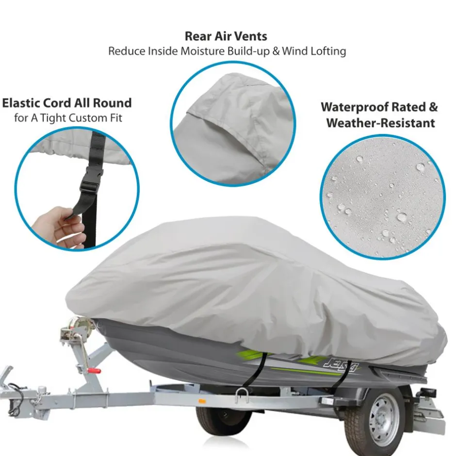 Jetski Cover Waterproof Marine Grade 300D Canvas Gray 139-145"<Pyle Hot