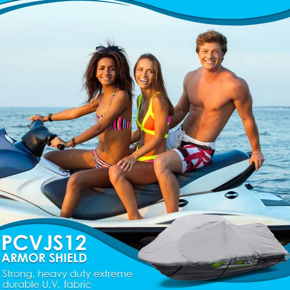 Jetski Storage Cover Waterproof 300D Canvas Rear Vents 118"-126"<Pyle New