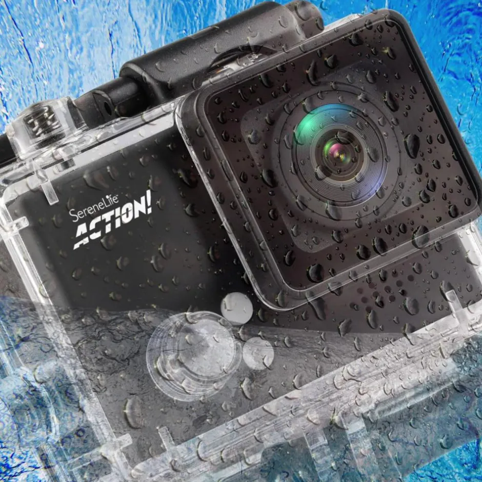 4K Ultra HD Action Camcorder, Slow-Mo, WiFi, 2" LCD, Portable, Black<SereneLife Clearance