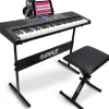 61-Key Electric Keyboard Piano, Portable Bluetooth, LCD Display<Pyle Clearance